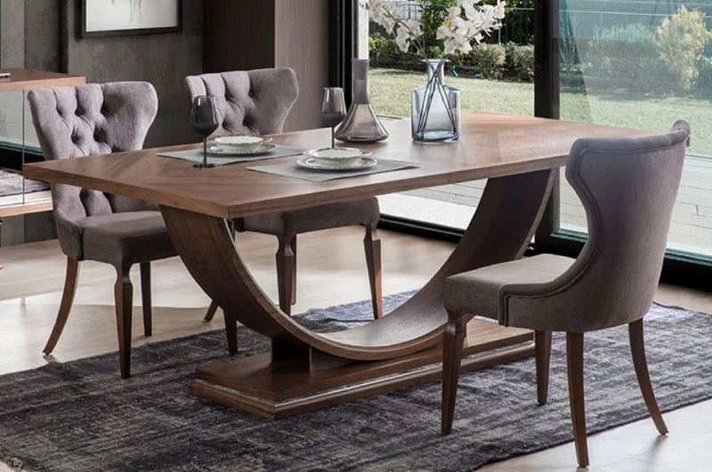 Casa Padrino Luxus Esstisch Braun 220 x 103 x H. 76 cm - Moderner Massivholz Küchentisch - Luxus Massivholz Esszimmer Möbel