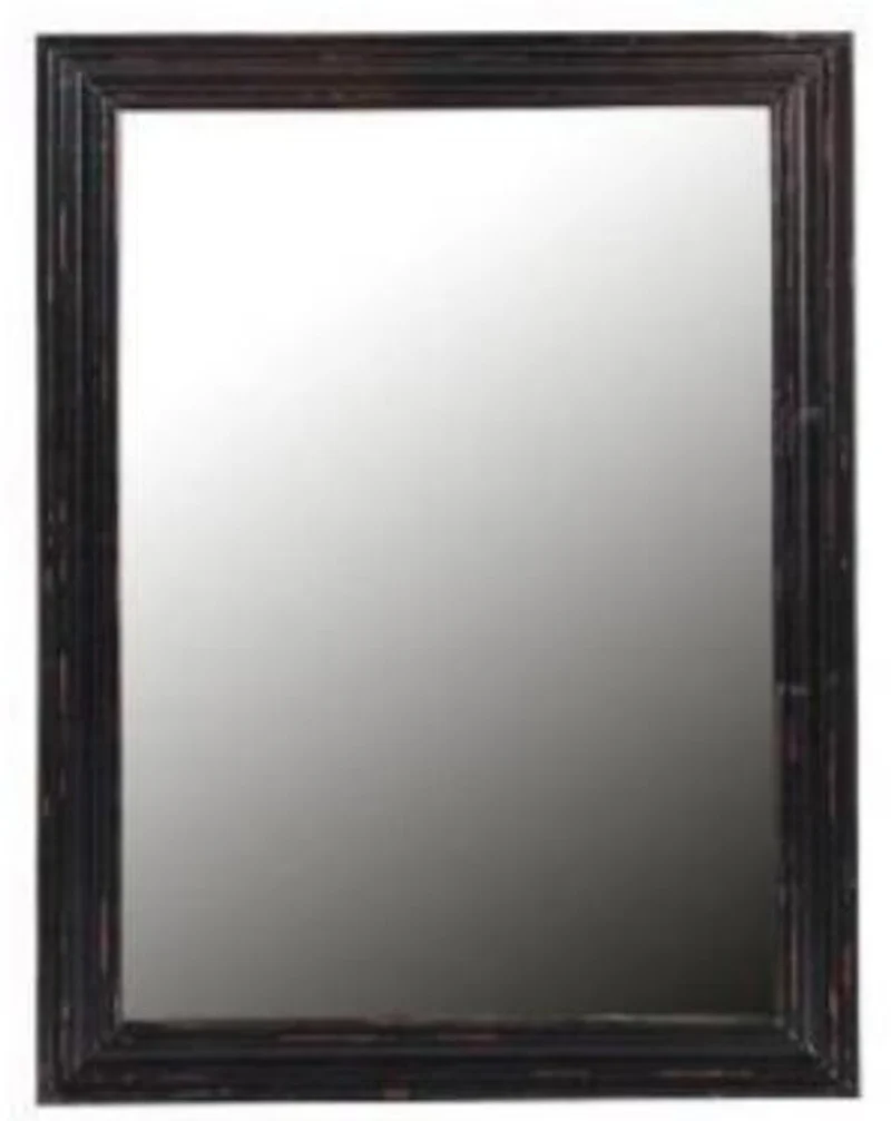 Casa Padrino Landhausstil Spiegel Vintage Schwarz 73 x 4 x H. 100 cm - Massivholz Wandspiegel - Landhausstil Möbel