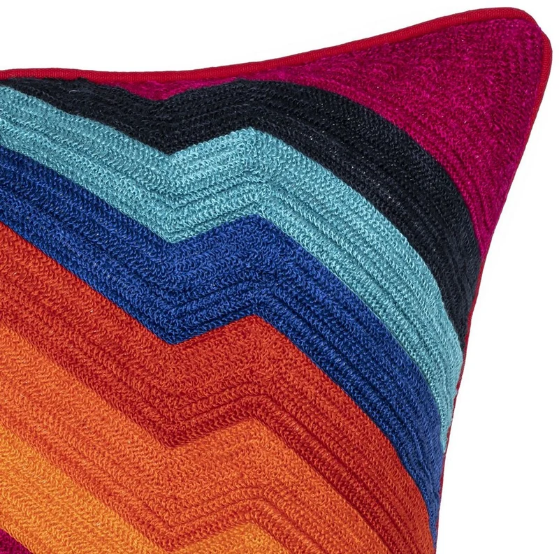 Casa Padrino Luxus Deko Kissen Mehrfarbig 50 x 50 cm - Edles Zierkissen mit elegantem Muster - Luxus Qualität - Wohnzimmer Deko Accessoires