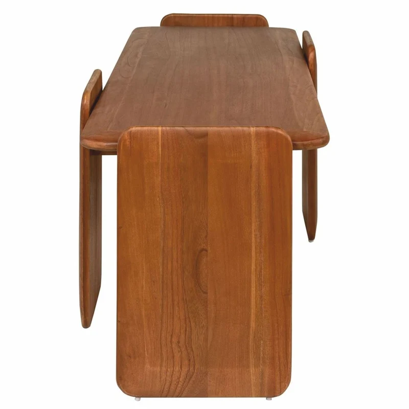Casa Padrino Luxus Couchtisch Bernstein 155 cm - Massivholz Wohnzimmertisch - Wohnzimmer Möbel - Luxus Möbel
