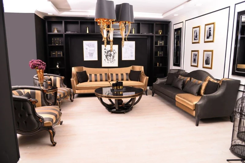 Casa Padrino Luxus Barock Sofa Gold / Schwarz 250 x 90 x H. 100 cm - Wohnzimmer Sofa im Barockstil - Barock Möbel - Edel & Prunkvoll