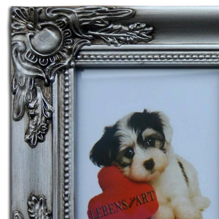 Multi-Fotorahmen BEATRICE / Barock Bilderrahmen Silber für 5 Fotos 15x10cm
