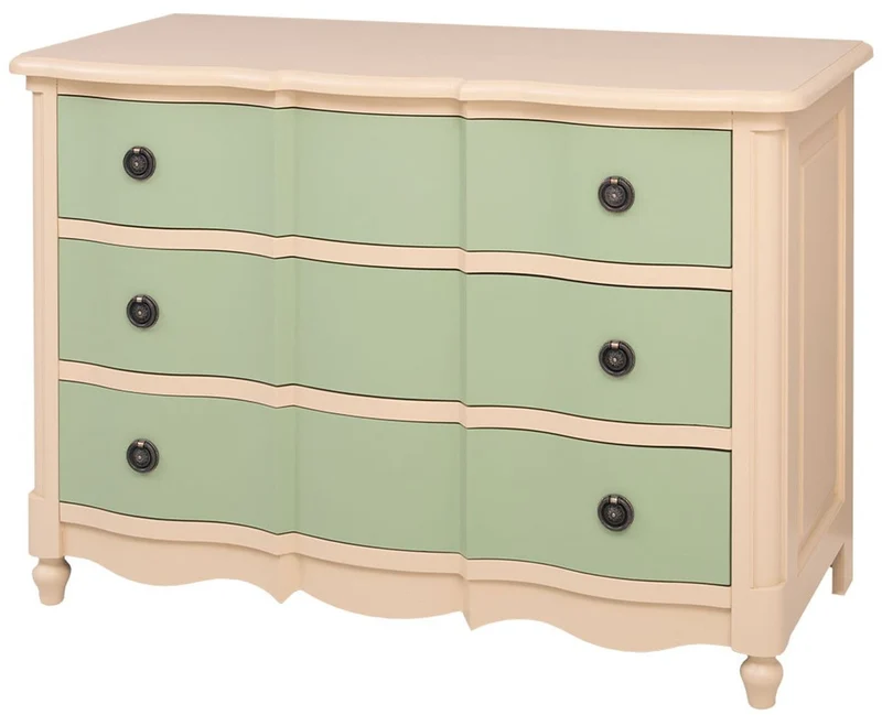 Casa Padrino Landhausstil Kommode mit 3 Schubladen Beige / Grün 130 cm - Landhausstil Möbel