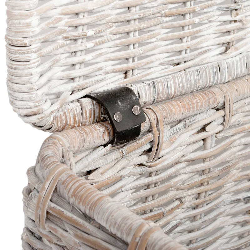 Rattan Truhe RESSY White Wash ca.70cm Couchtisch