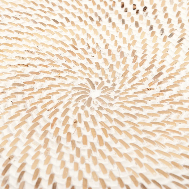Traditionelles Tablett LOMBOK aus Ketak White Wash 30cm Handarbeit