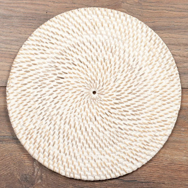Platzset LOMBOK Rattan White Wash D30cm