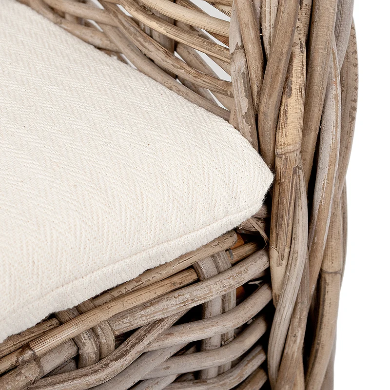 Rattan Kinder-Sessel LOTTI Natural Grey inkl. Sitzkissen ca. H60cm