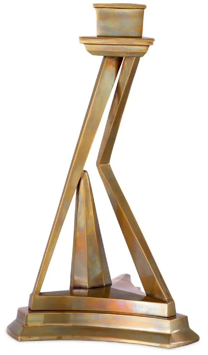 Casa Padrino Luxus Kerzenhalter Vintage Messing H. 35,5 cm