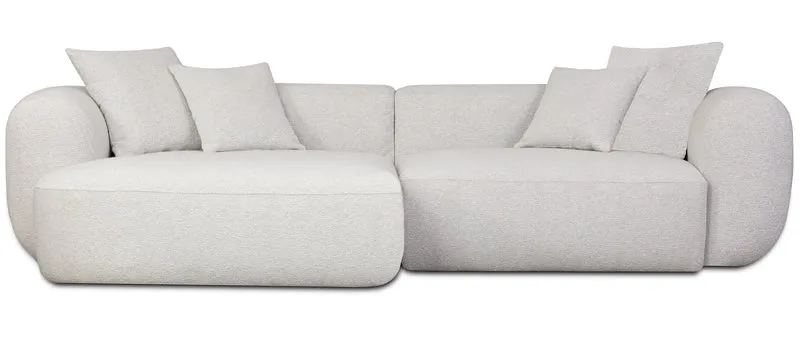 Modulare Eckcouch Baomi L-förmig linksseitig in grau-beige Chenille
