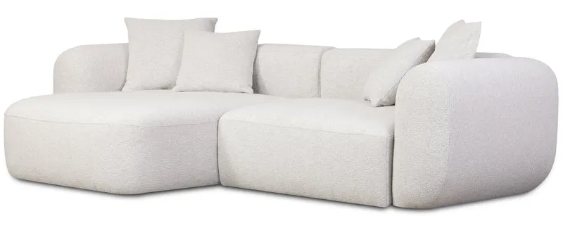Modulare Eckcouch Baomi L-förmig linksseitig in grau-beige Chenille