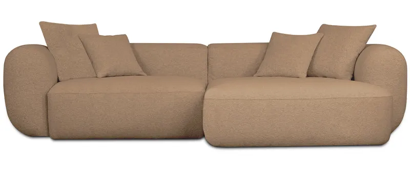 Modulares Ecksofa Baomi, L-förmig, rechtsseitig, senfgelb, Chenille