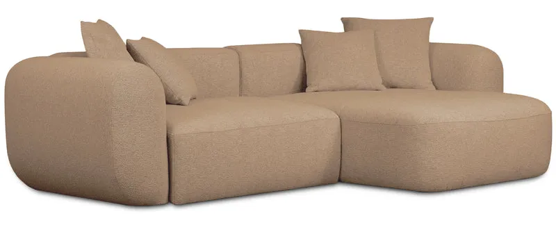 Modulares Ecksofa Baomi, L-förmig, rechtsseitig, senfgelb, Chenille