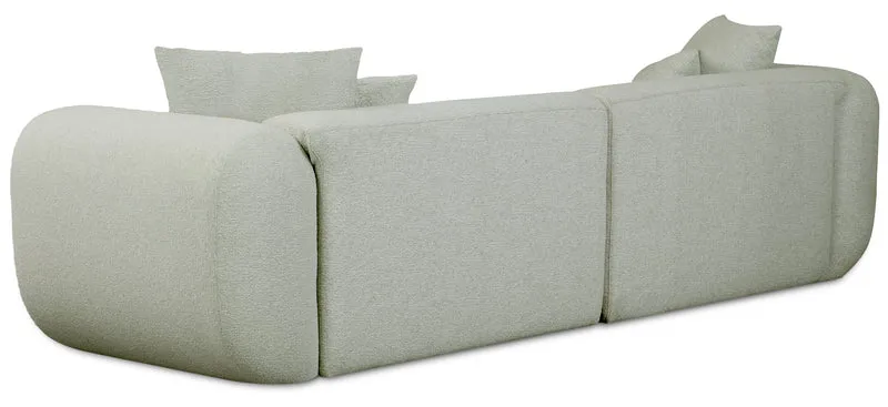 Modulare Eckcouch Baomi, L-förmig, linksseitig, Salbeigrün, Chenille