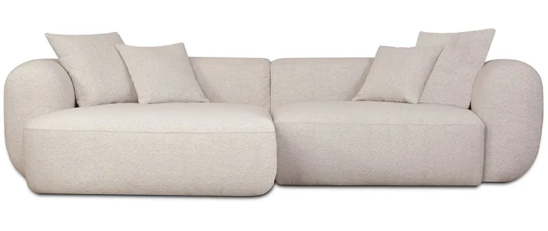 Modulares Ecksofa Baomi, L-förmig, linksseitig, hellbeige Chenille