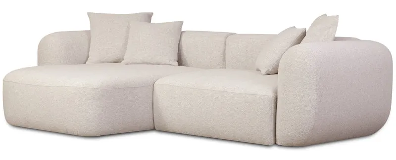 Modulares Ecksofa Baomi, L-förmig, linksseitig, hellbeige Chenille