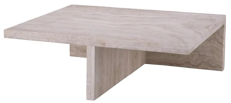 Casa Padrino Luxus Travertin Couchtisch Beige 70 x 60 x H. 23,5 cm - Naturstein Wohnzimmertisch - Wohnzimmer Möbel - Naturstein Möbel - Travertin Möbel - Luxus Möbel - Luxus Einrichtung