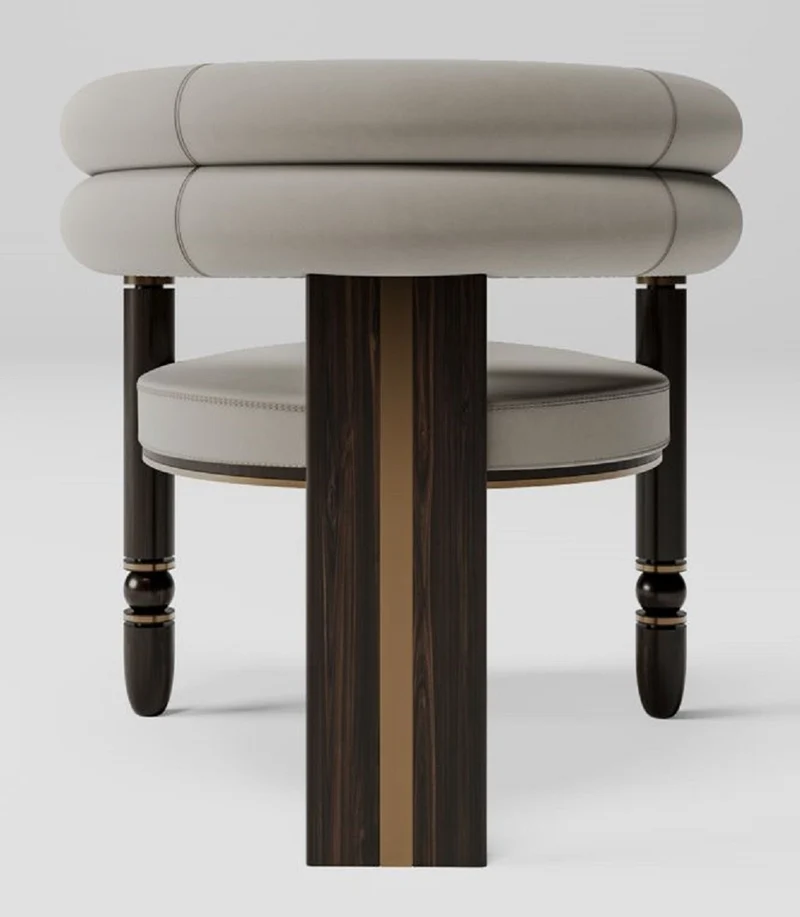 Casa Padrino Luxus Samt Esszimmer Stuhl mit Armlehnen Grau / Dunkelbraun / Messing 69 x 63 x H. 72 cm - Küchen Stuhl mit edlem Samtstoff - Esszimmer Möbel - Luxus Möbel