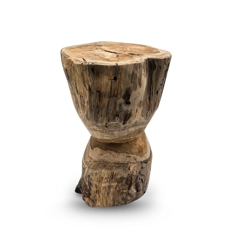 BEISTELLTISCH "MESH" | Teak | Holz Blumen Hocker, Nachttisch