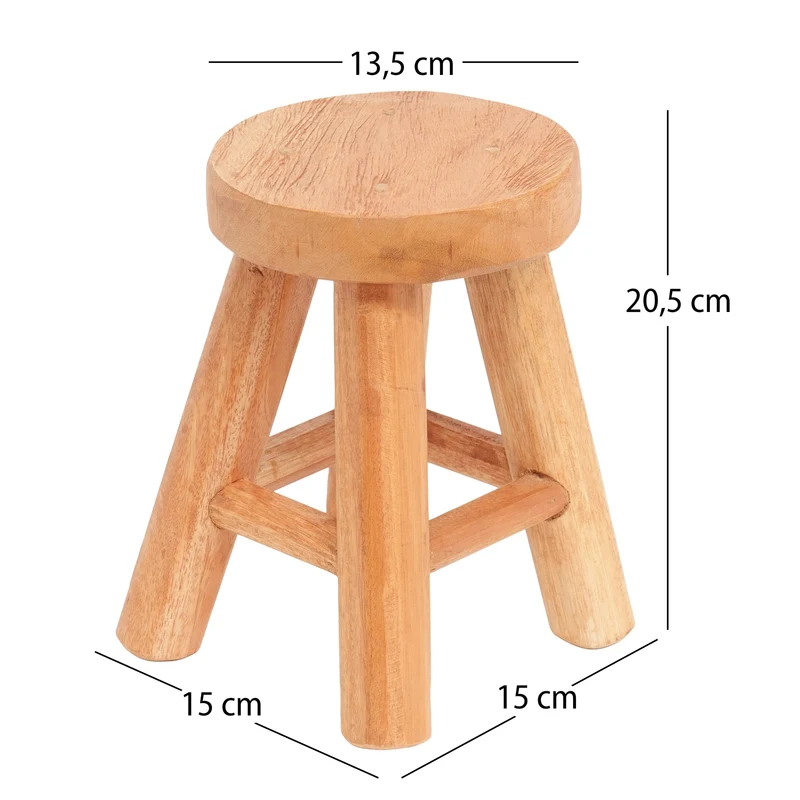 PFLANZEN HOCKER "MALIK" | Mahagoni Holz, 19cm | Kleiner Blumen Schemel