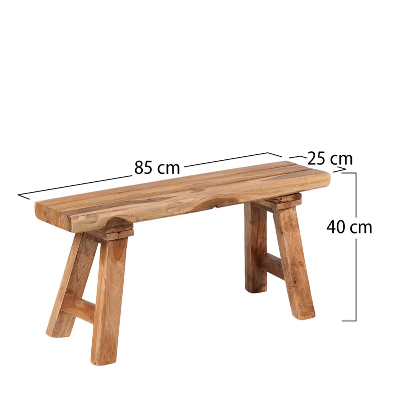 SITZBANK "PALMA" | Massivholz, 84cm | Flurbank, Blumenbank natur