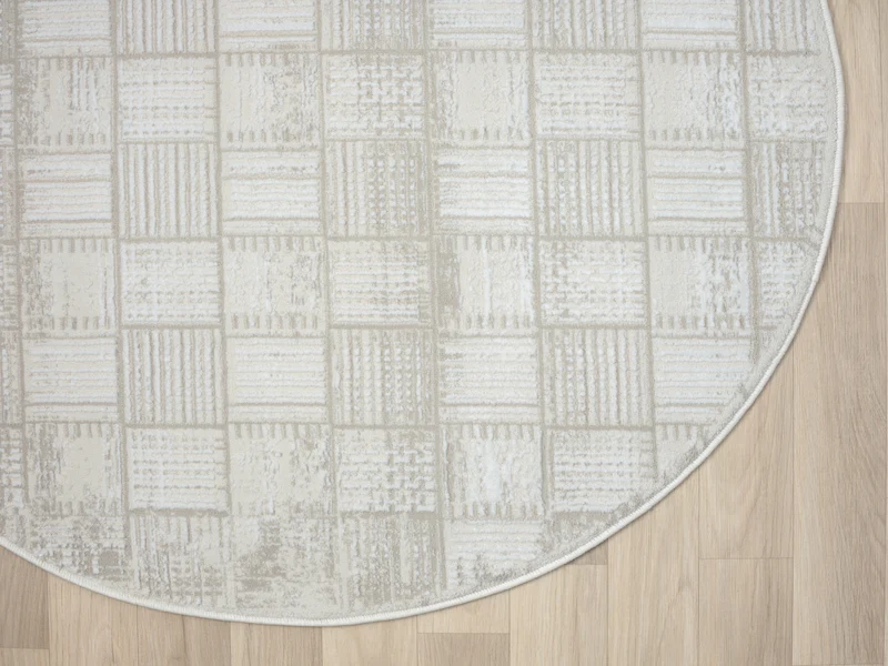 Teppich CASA rund Creme-Weiss 120 x 120 cm