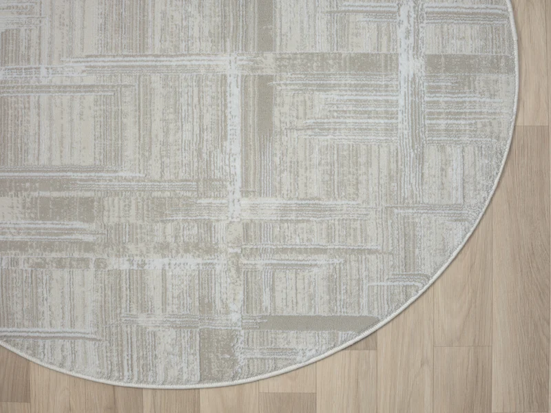 Teppich PREFERITO rund Creme-Grau 120 x 120 cm