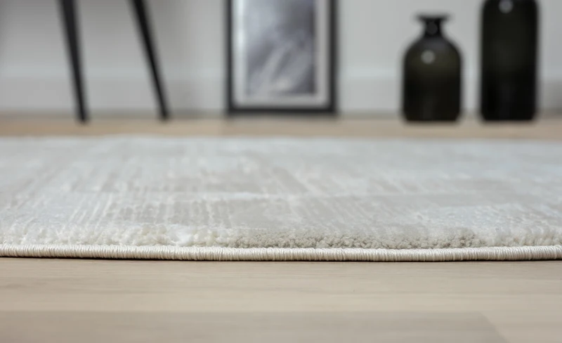 Teppich CERCHIO rund Creme-Grau 120 x 120 cm