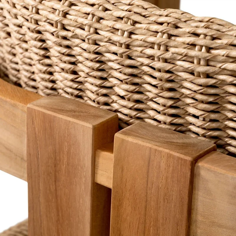 Casa Padrino Luxus Teakholz Esszimmer Stuhl mit Armlehnen Naturfarben 60 x 53 x H. 77 cm - Garten Stuhl - Terrassen Stuhl - Garten Möbel - Esszimmer Möbel - Luxus Teakholz Möbel
