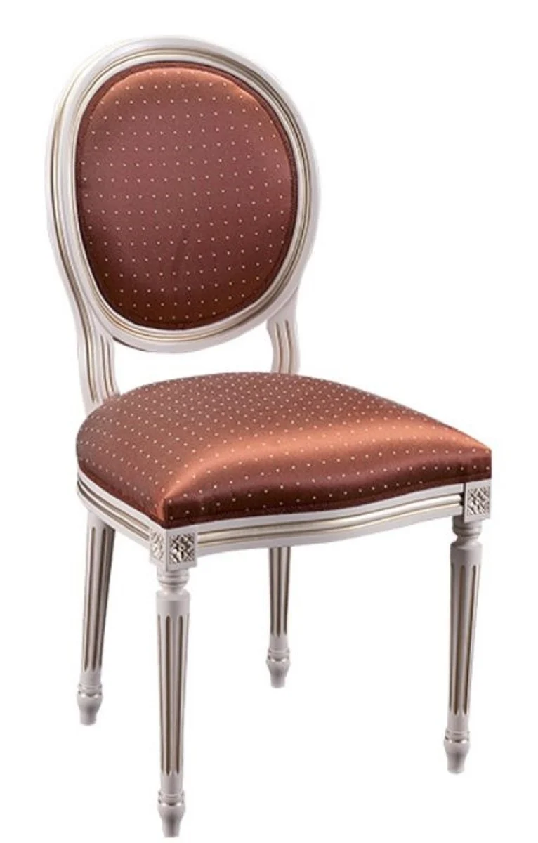 Casa Padrino Luxus Barock Esszimmer Set Creme / Gold / Orange - Ausziehbarer Küchentisch mit 4 Esszimmerstühlen - Esszimmermöbel im Barockstil