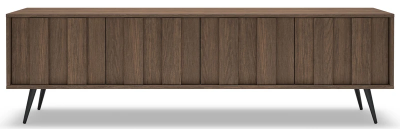 Vier-türiger TV-Schrank Amaro mit LED-Beleuchtung, 183 cm, Eiche Dunin
