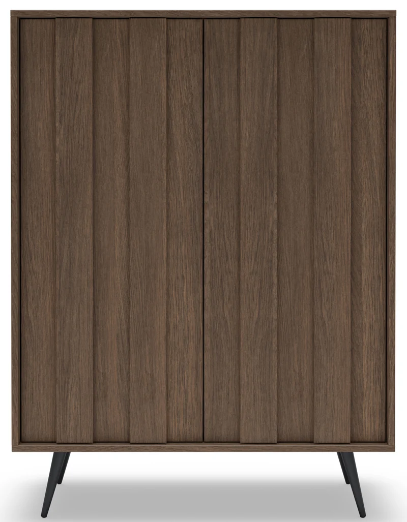 Zweiturige Kommode Amaro mit LED-Beleuchtung, 94 cm, Eiche Dunin