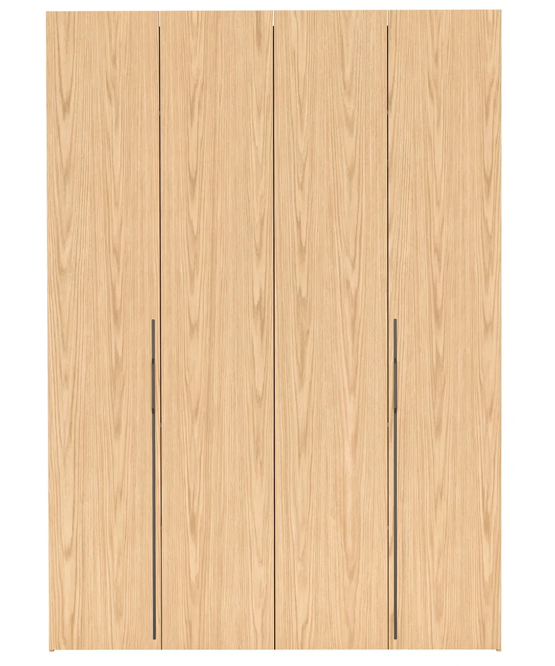 Zweittüriger Schrank Bari mit drei Schubladen, 170 cm, Eiche Bookmatch