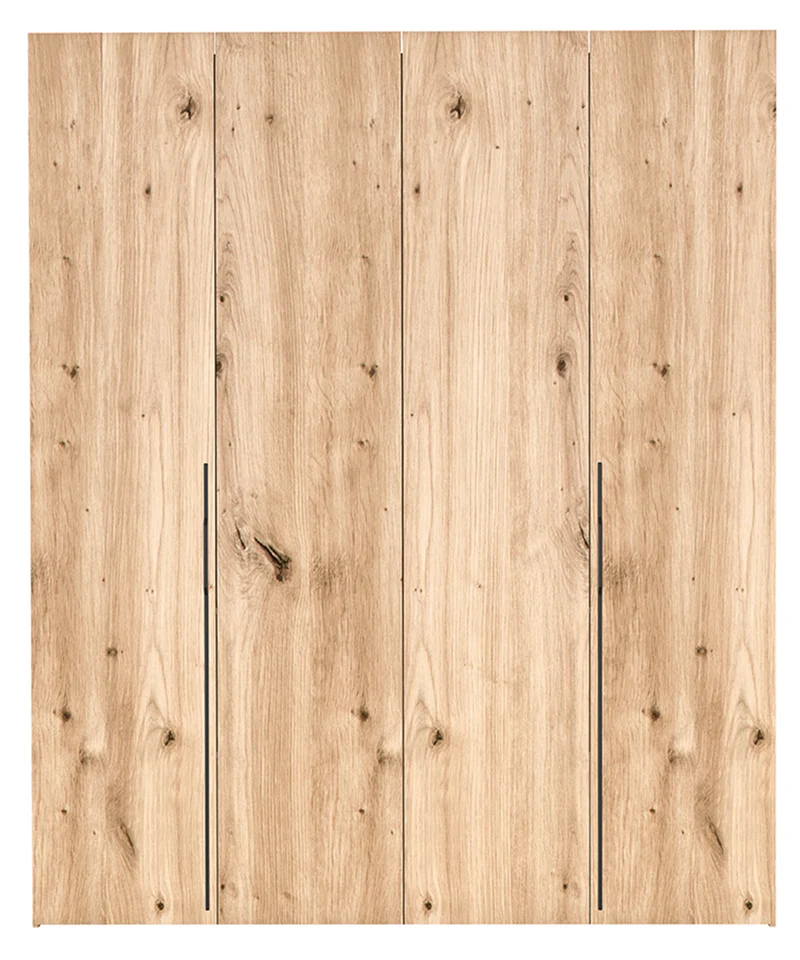Zweiturige Bari-Garderobe mit drei Schubladen, 200 cm, Artisan-Eiche
