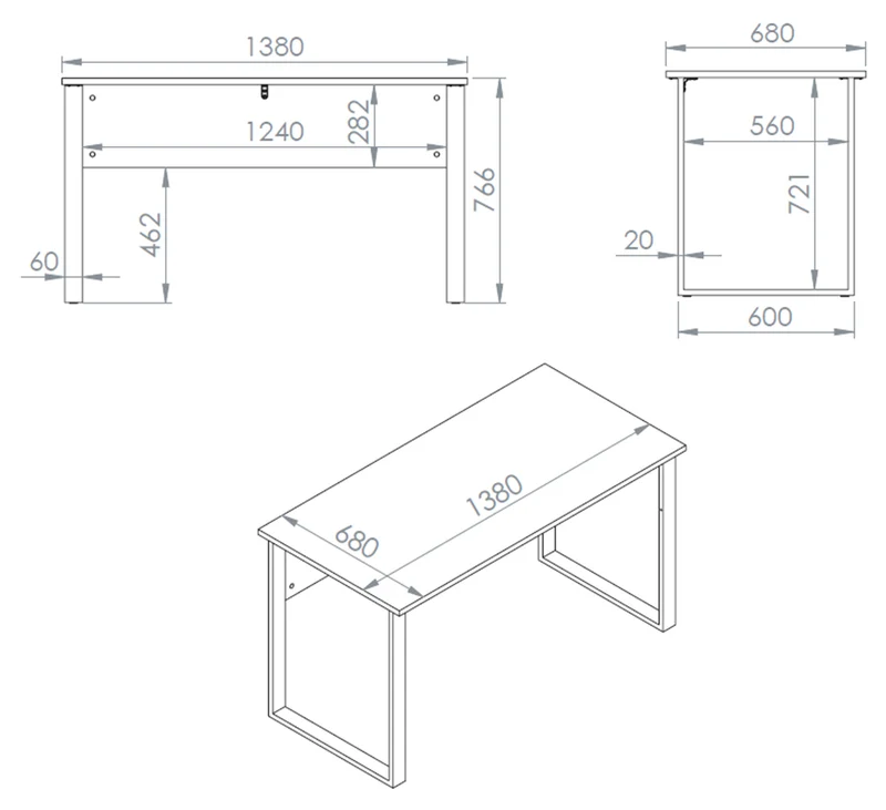Schreibtisch Odelis 138x68 cm Lindberg-Eiche