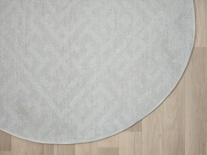 Teppich TURA-2 rund Creme-Grau 120 x 120 cm