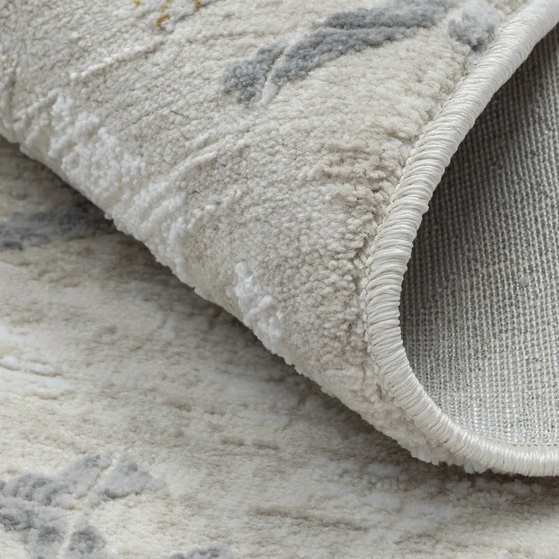 Teppich TURA rund Creme-Grau 120 x 120 cm