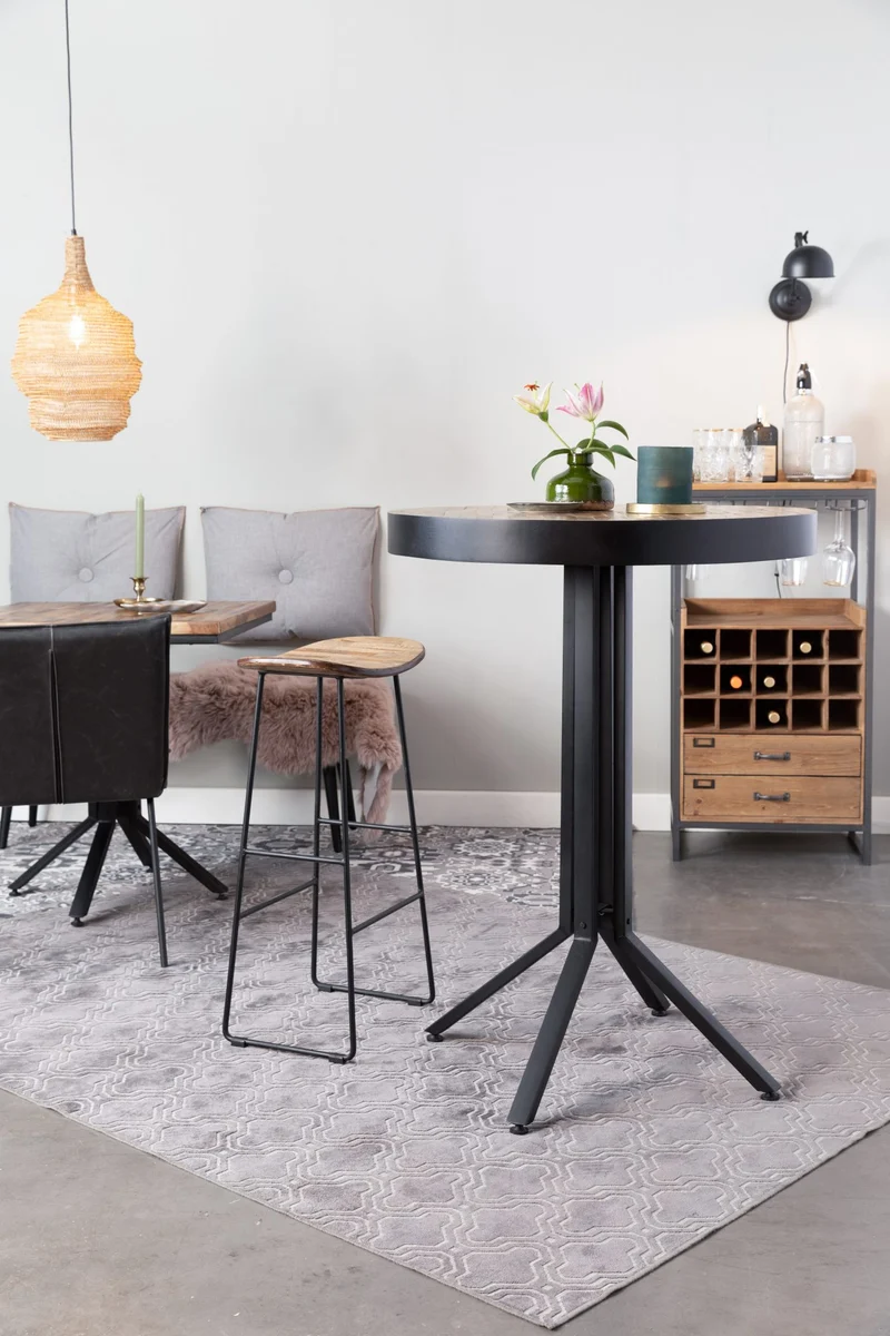 Barhocker TANGLE Natural - Metall und Teakholz