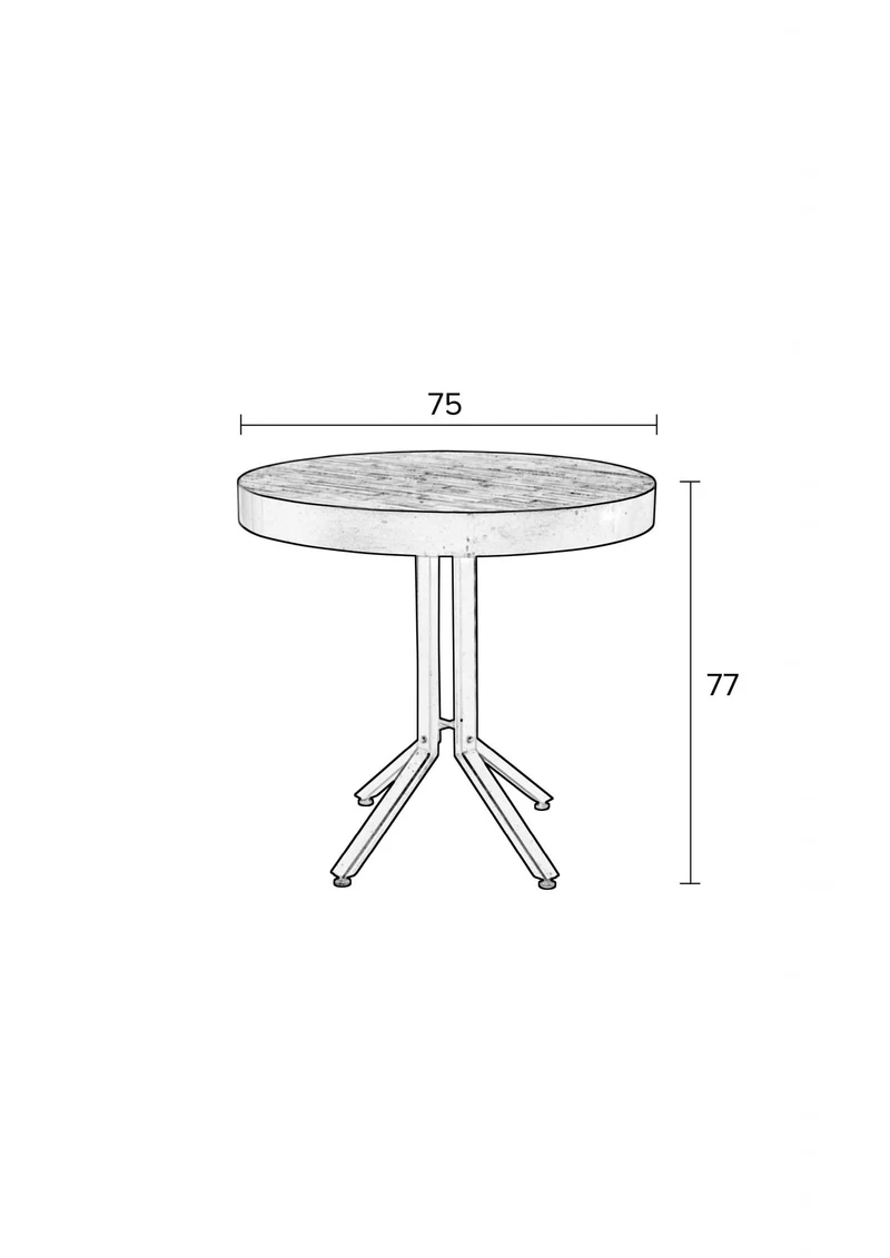 Bistrotisch MAZE rund Natural Ø 75 x 77 cm