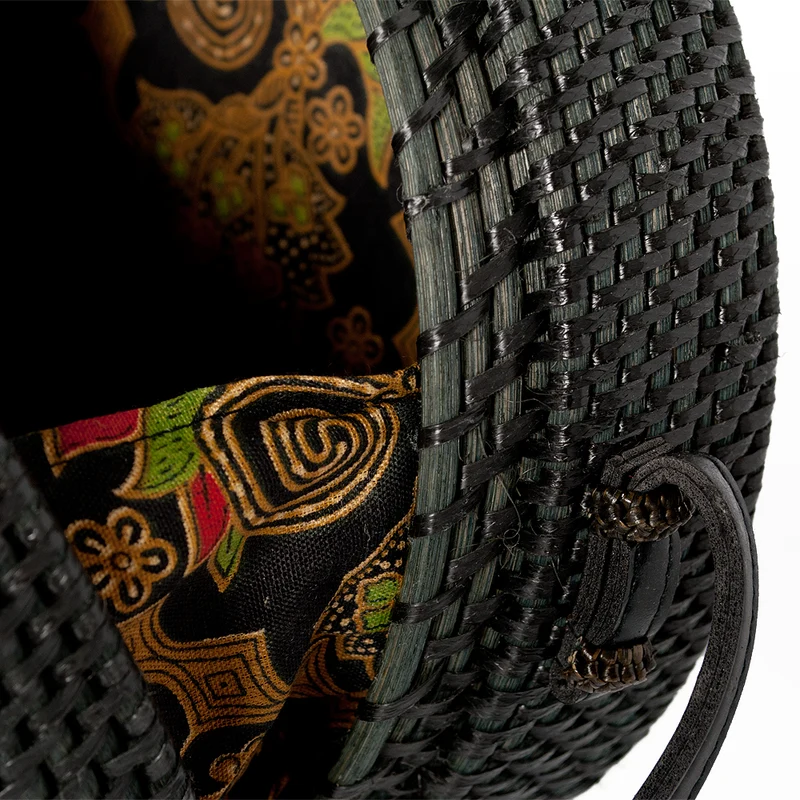 Rattan Handtasche TONDO ca. D20cm Black