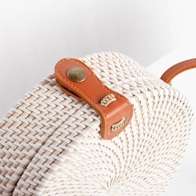 Rattan Handtasche TONDO ca. D20cm White Wash