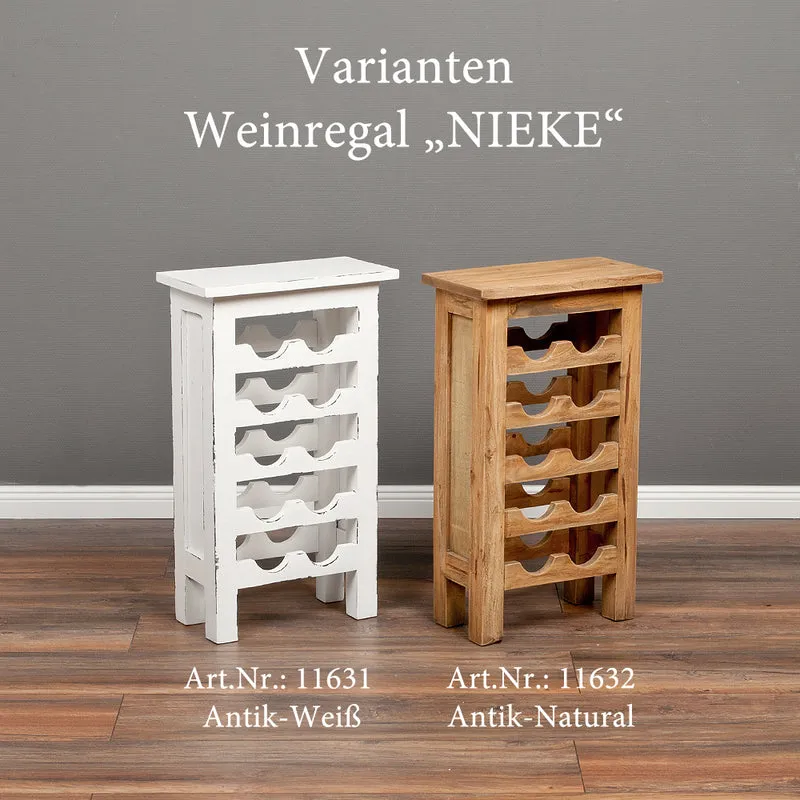 Weinregal NIEKE Antik-Weiß Mahagoni ca. 40x68cm (BxH)