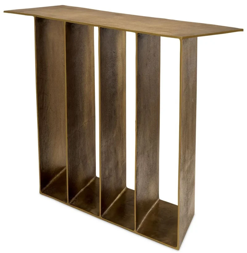 Casa Padrino Luxus Aluminium Konsole Vintage Messing 104 cm