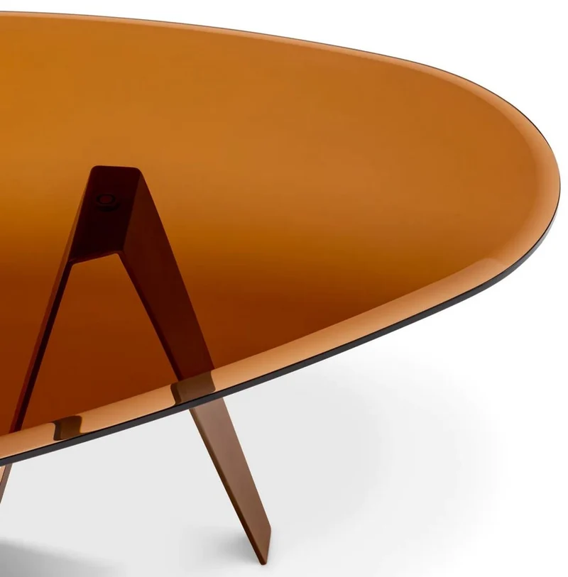 Casa Padrino Luxus Couchtisch mit Glasplatte dunkel Messing / Braun 130 cm