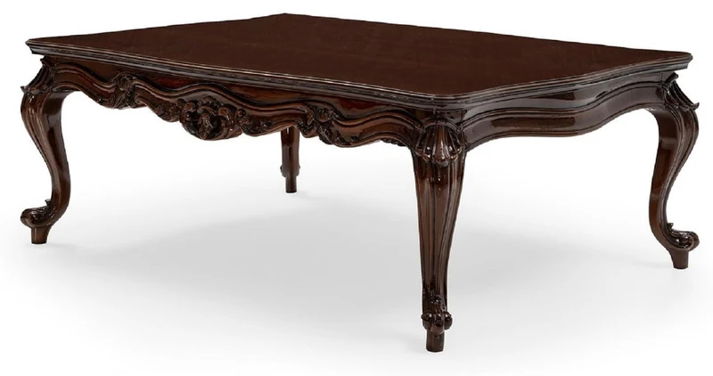 Casa Padrino Luxus Barock Wohnzimmer Set Silber / Braun - 2 Sofas & 2 Sessel & 1 Couchtisch & 2 Beistelltische - Handgefertigte Wohnzimmer Möbel im Barockstil - Edel & Prunkvoll