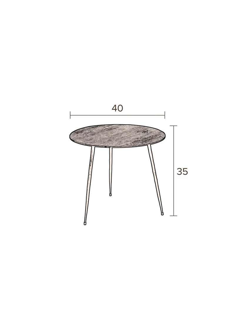 Beistelltisch PEPPER BLACK Ø 40 von DUTCHBONE