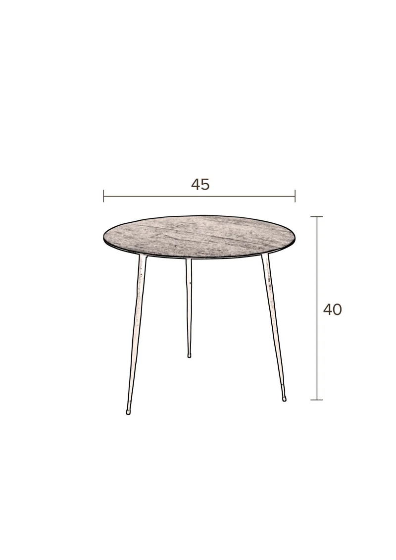 Beistelltisch PEPPER BROWN Ø 45 von DUTCHBONE