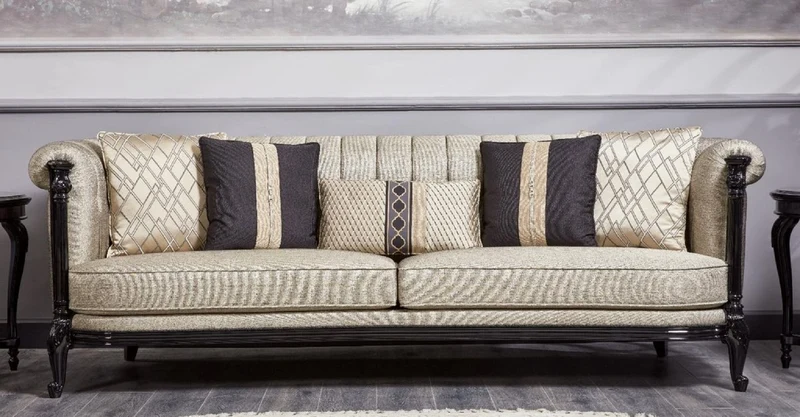 Casa Padrino Luxus Barock Sofa Gold / Schwarz - Prunkvolles Wohnzimmer Sofa - Barockstil Wohnzimmer Möbel - Luxus Möbel im Barockstil - Barock Einrichtung - Edel & Prunkvoll