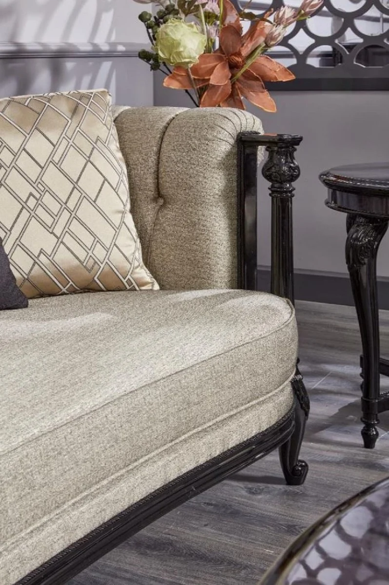 Casa Padrino Luxus Barock Sofa Gold / Schwarz - Prunkvolles Wohnzimmer Sofa - Barockstil Wohnzimmer Möbel - Luxus Möbel im Barockstil - Barock Einrichtung - Edel & Prunkvoll