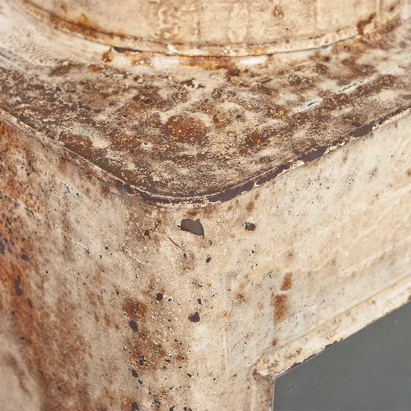 Metall Laterne CRACK ca. H40cm Antik-Weiß