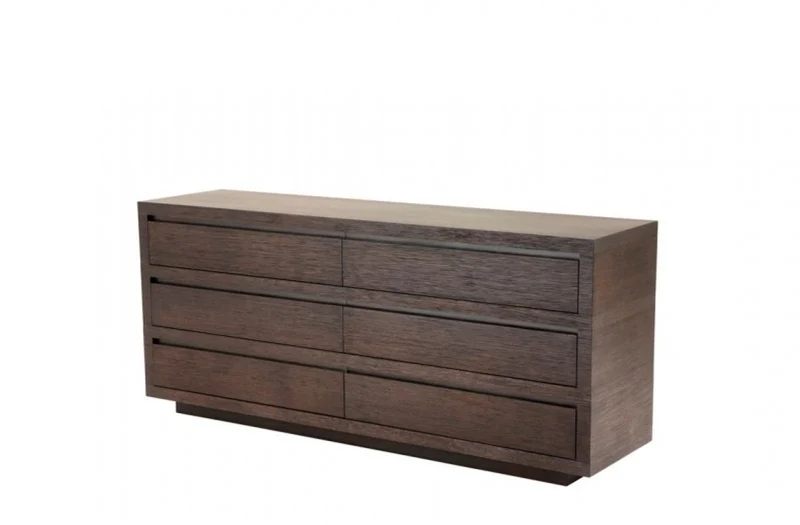 Casa Padrino Luxus Mahagoni Schrank mit 6 Schubladen, Braun / Kaffee, 180 x 46 x H. 78 cm
